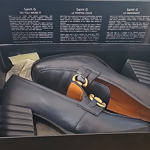 Saint G Navy Blue Leather Loafers (38/7.5) - Picture 5 of 6